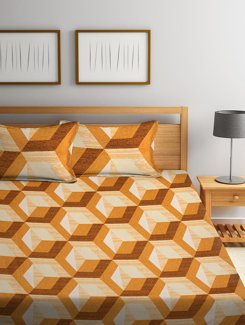 cotton double bedsheet with two pillow cover - 16959029 - Zoom Image - 2