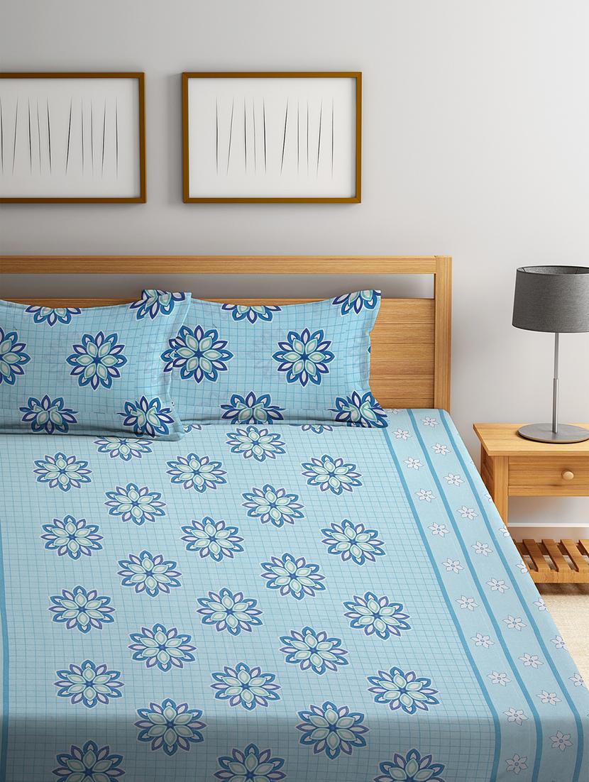 cotton double bedsheet with two pillow cover - 16959032 - Zoom Image - 2