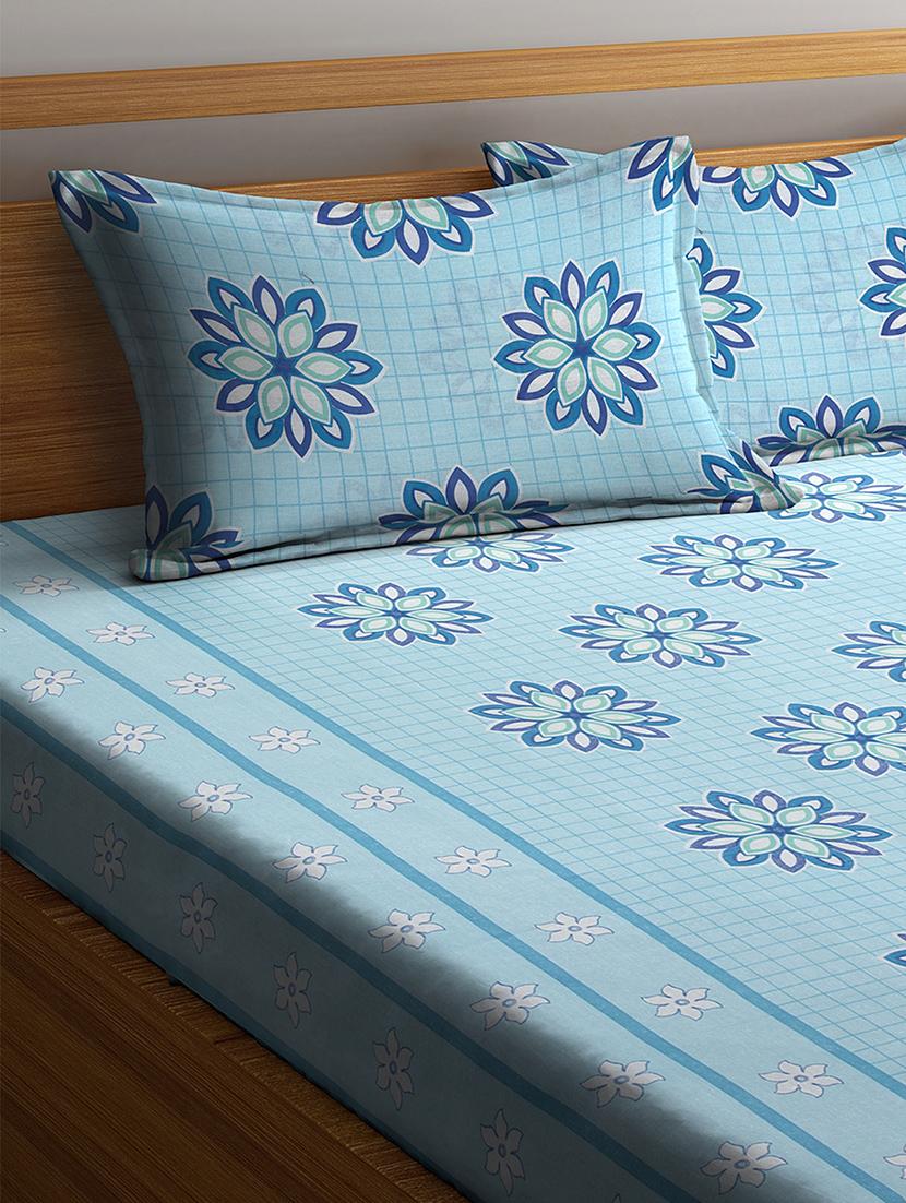 cotton double bedsheet with two pillow cover - 16959032 - Zoom Image - 3