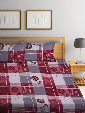 cotton double bedsheet with two pillow cover - 16959033 - Standard Image - 2