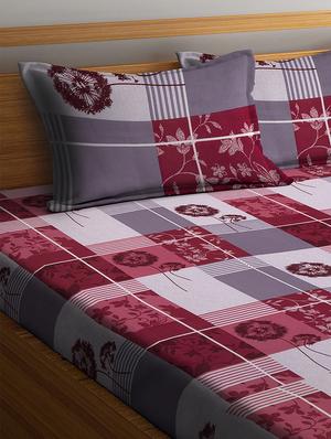 cotton double bedsheet with two pillow cover - 16959033 - Standard Image - 3