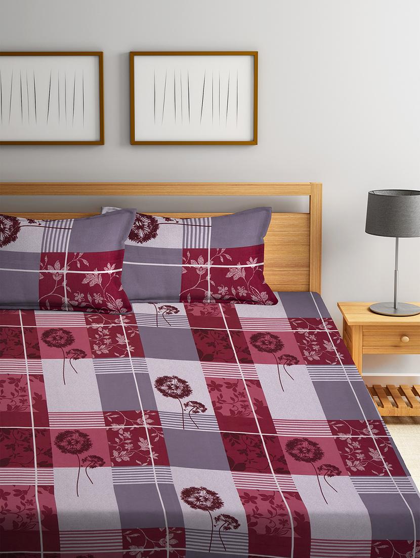 cotton double bedsheet with two pillow cover - 16959033 - Zoom Image - 2