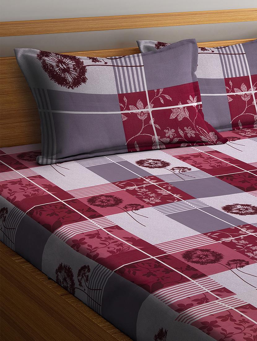cotton double bedsheet with two pillow cover - 16959033 - Zoom Image - 3