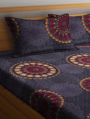 cotton double bedsheet with two pillow cover - 16959038 - Standard Image - 3