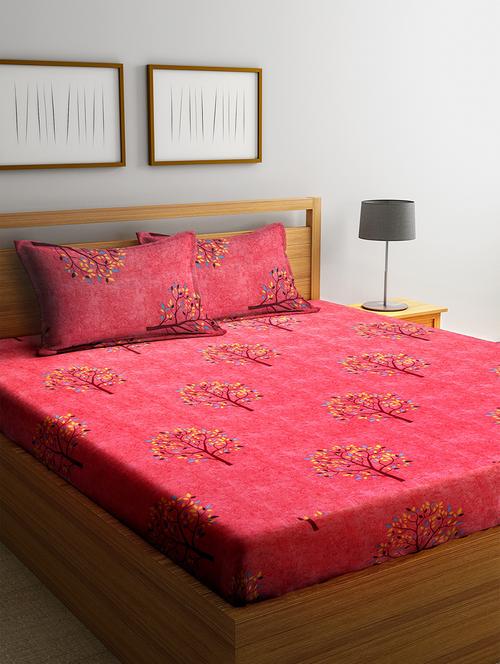 cotton double bedsheet with two pillow cover - 16959040 - Standard Image - 1