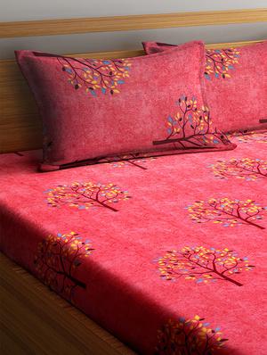 cotton double bedsheet with two pillow cover - 16959040 - Standard Image - 3