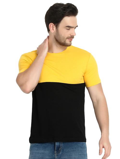 black color block cut & sew t-shirt - 16959062 - Very Small Image - 1