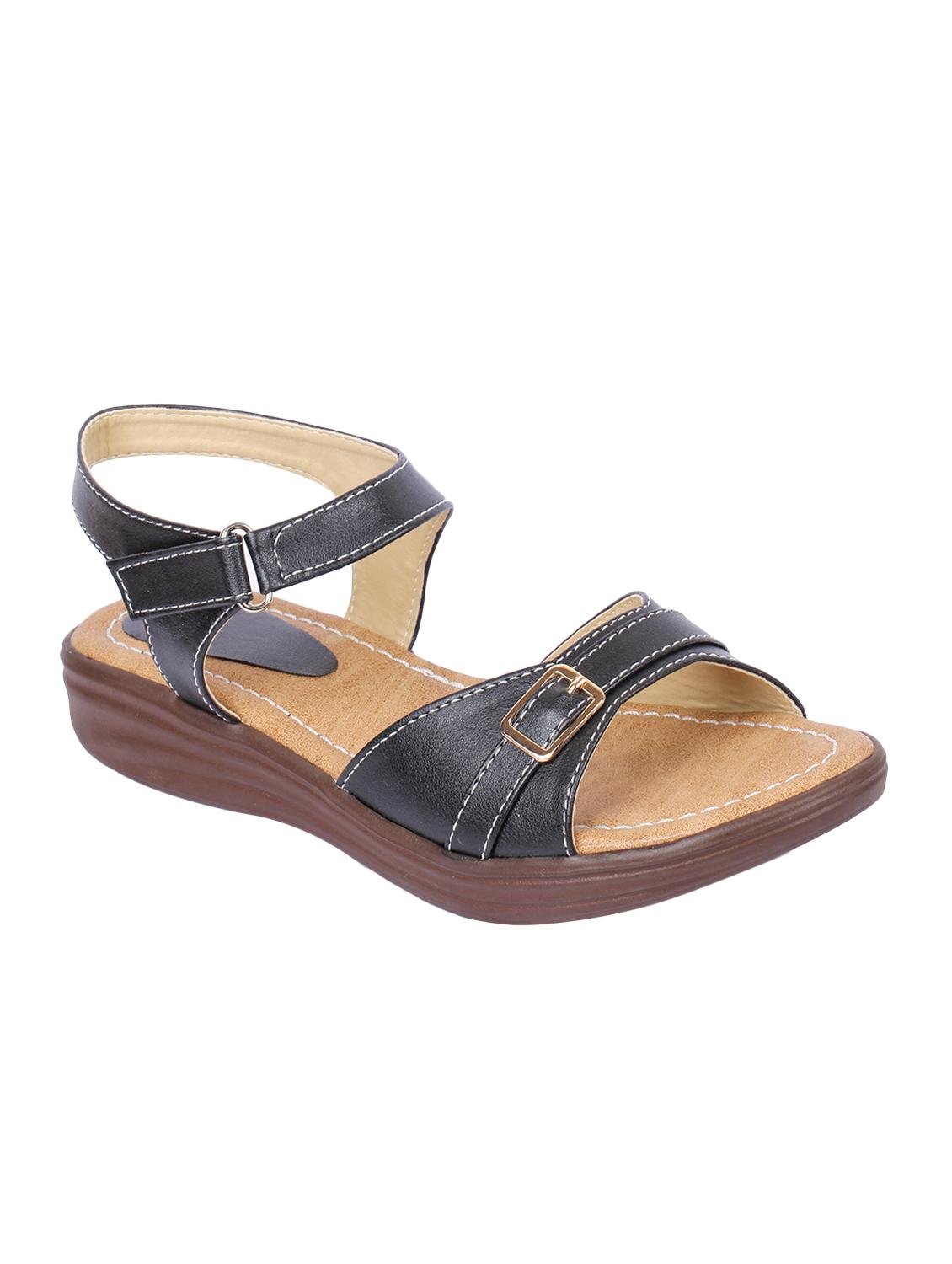 black pu ankle strap sandals - 16959424 - Zoom Image - 1