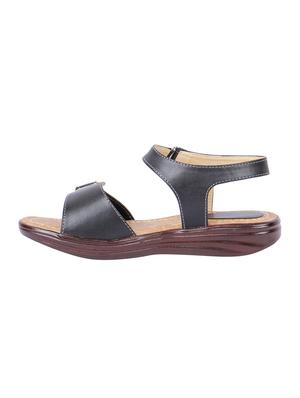 black pu ankle strap sandals - 16959430 - Standard Image - 2