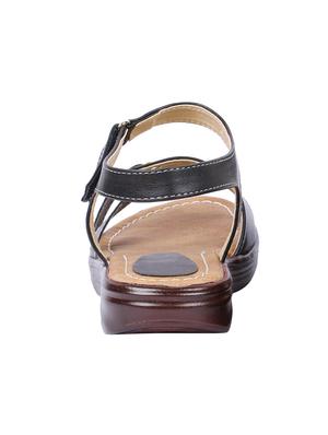 black pu ankle strap sandals - 16959430 - Standard Image - 3