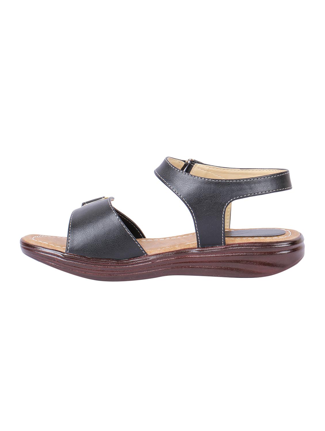 black pu ankle strap sandals - 16959430 - Zoom Image - 2