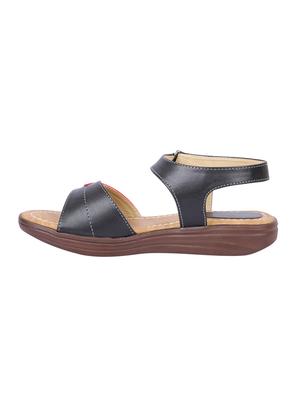 black pu ankle strap sandals - 16959432 - Standard Image - 2