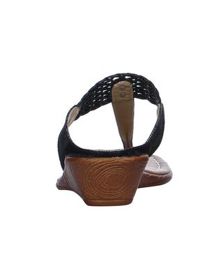 black pu open thong sandals - 16959437 - Standard Image - 2