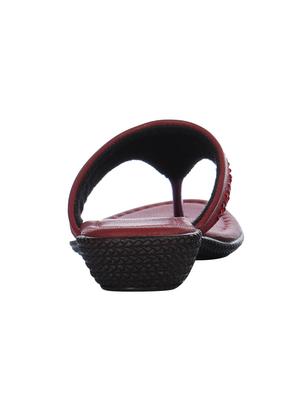 maroon pu open thong sandals - 16959441 - Standard Image - 3