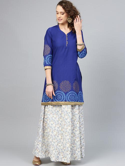 solid kurta skirt set - 16959589 - Standard Image - 1