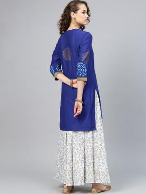 solid kurta skirt set - 16959589 - Standard Image - 3