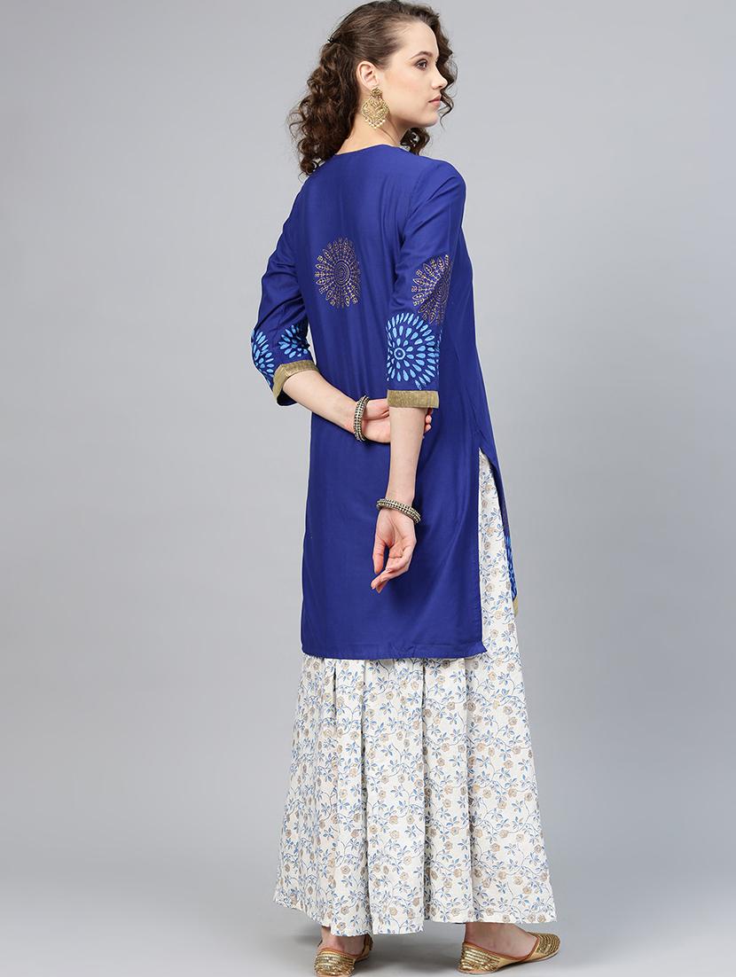 solid kurta skirt set - 16959589 - Zoom Image - 3