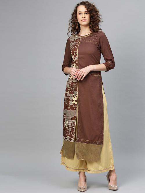 printed kurta palazzo set - 16959591 - Standard Image - 1