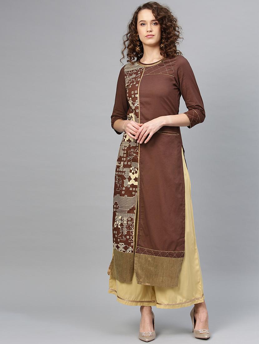 printed kurta palazzo set - 16959591 - Zoom Image - 1