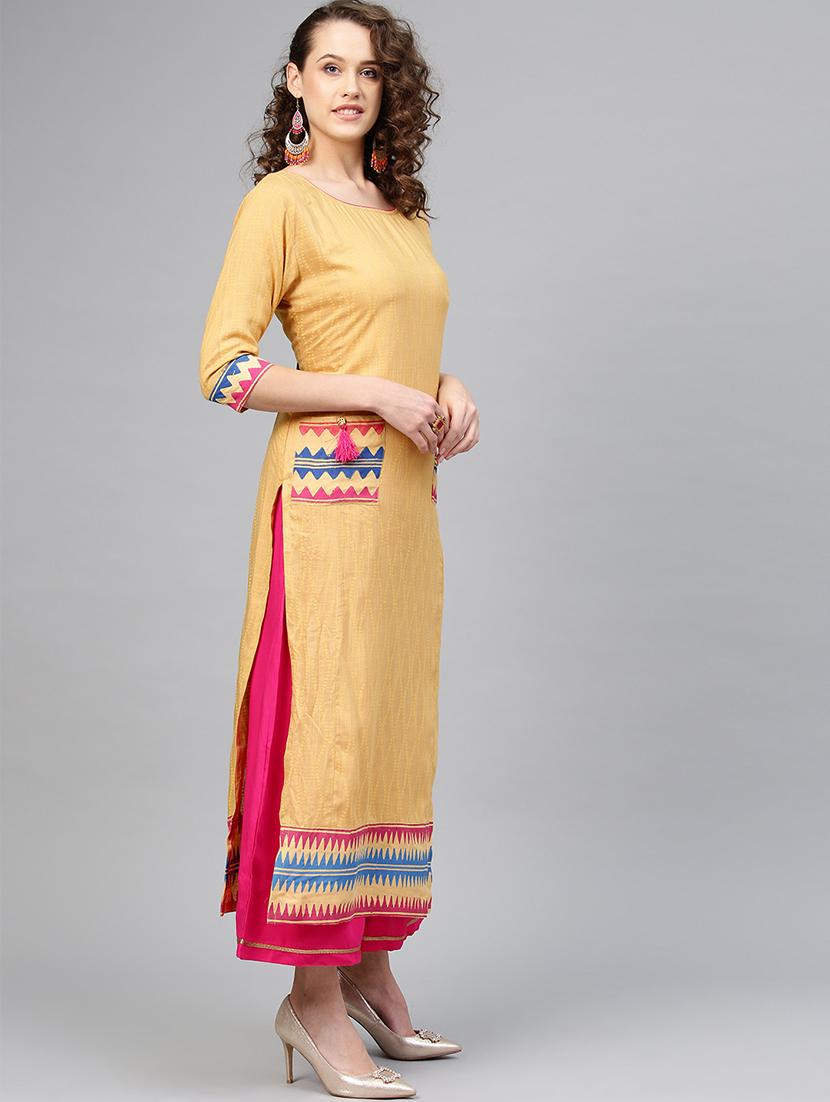 solid kurta palazzo set - 16959595 - Zoom Image - 2