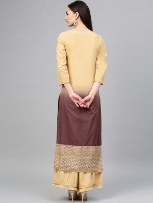 ombre kurta palazzo set - 16959598 - Standard Image - 3