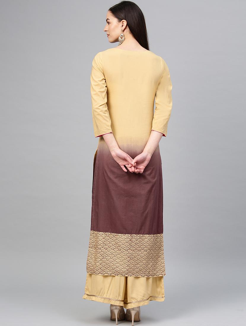 ombre kurta palazzo set - 16959598 - Zoom Image - 3