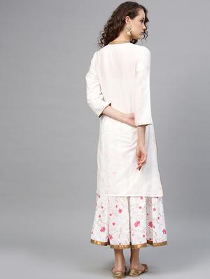 solid kurta skirt set - 16959626 - Standard Image - 3