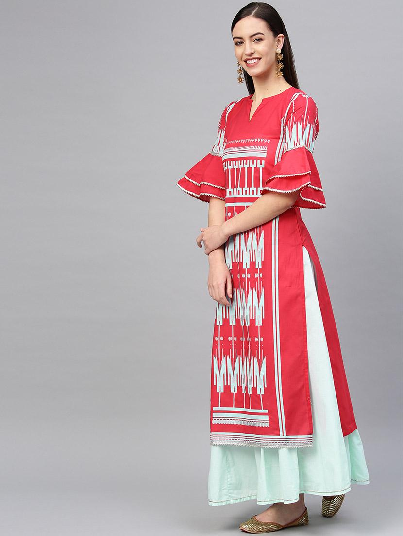bell sleeves kurta skirt set - 16959629 - Zoom Image - 2