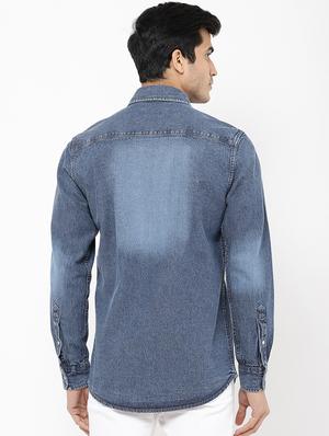 blue faded casual shirt - 16959656 - Standard Image - 3