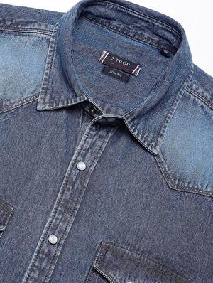 blue faded casual shirt - 16959656 - Standard Image - 5