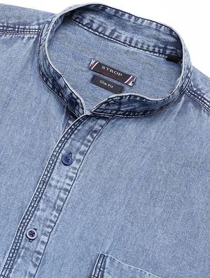 light blue solid casual shirt - 16959657 - Standard Image - 5