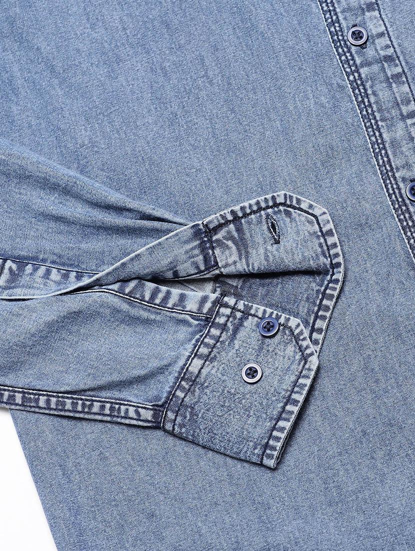 light blue solid casual shirt - 16959657 - Zoom Image - 6