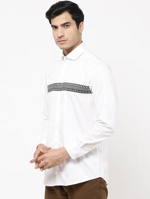 white taped casual shirt - 16959659 - Standard Image - 2
