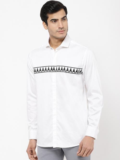 white taped casual shirt - 16959660 - Standard Image - 1