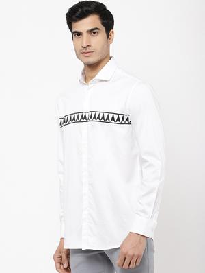 white taped casual shirt - 16959660 - Standard Image - 2