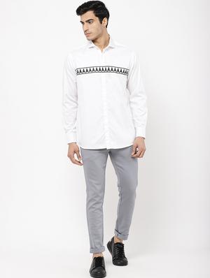 white taped casual shirt - 16959660 - Standard Image - 4