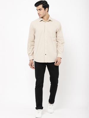 beige solid casual shirt - 16959663 - Standard Image - 4