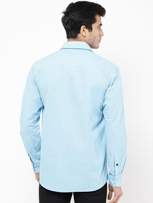 blue solid casual shirt - 16959664 - Standard Image - 3