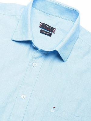 blue solid casual shirt - 16959664 - Standard Image - 5