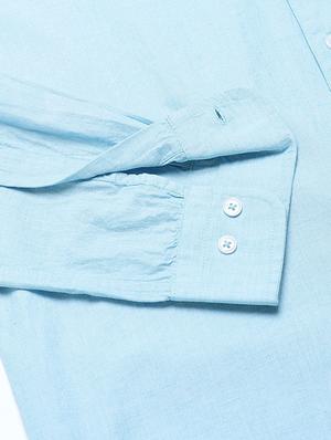 blue solid casual shirt - 16959664 - Standard Image - 6