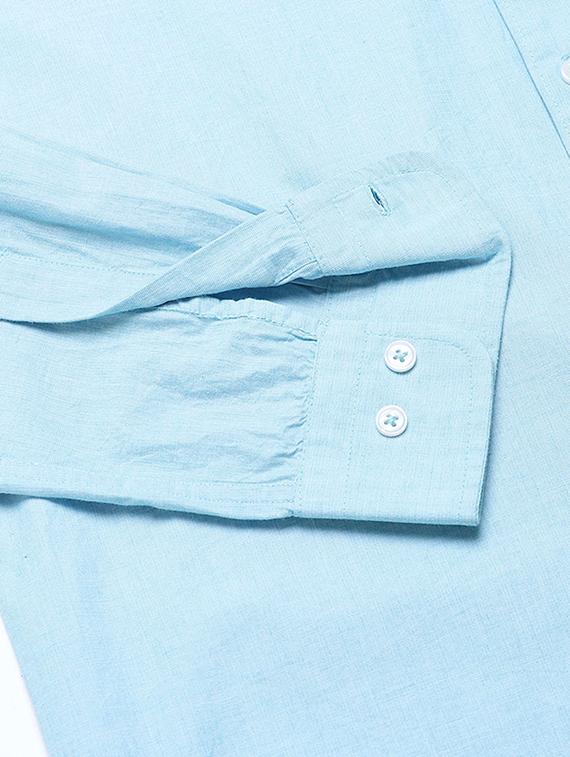 blue solid casual shirt - 16959664 - Zoom Image - 6