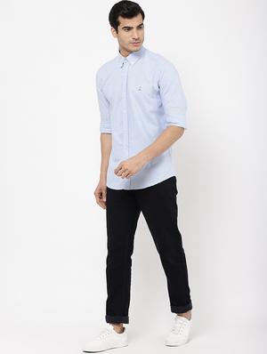 light blue solid casual shirt - 16959666 - Standard Image - 4