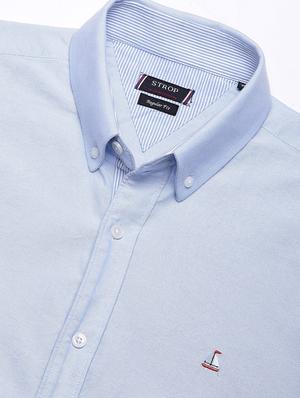 light blue solid casual shirt - 16959666 - Standard Image - 5