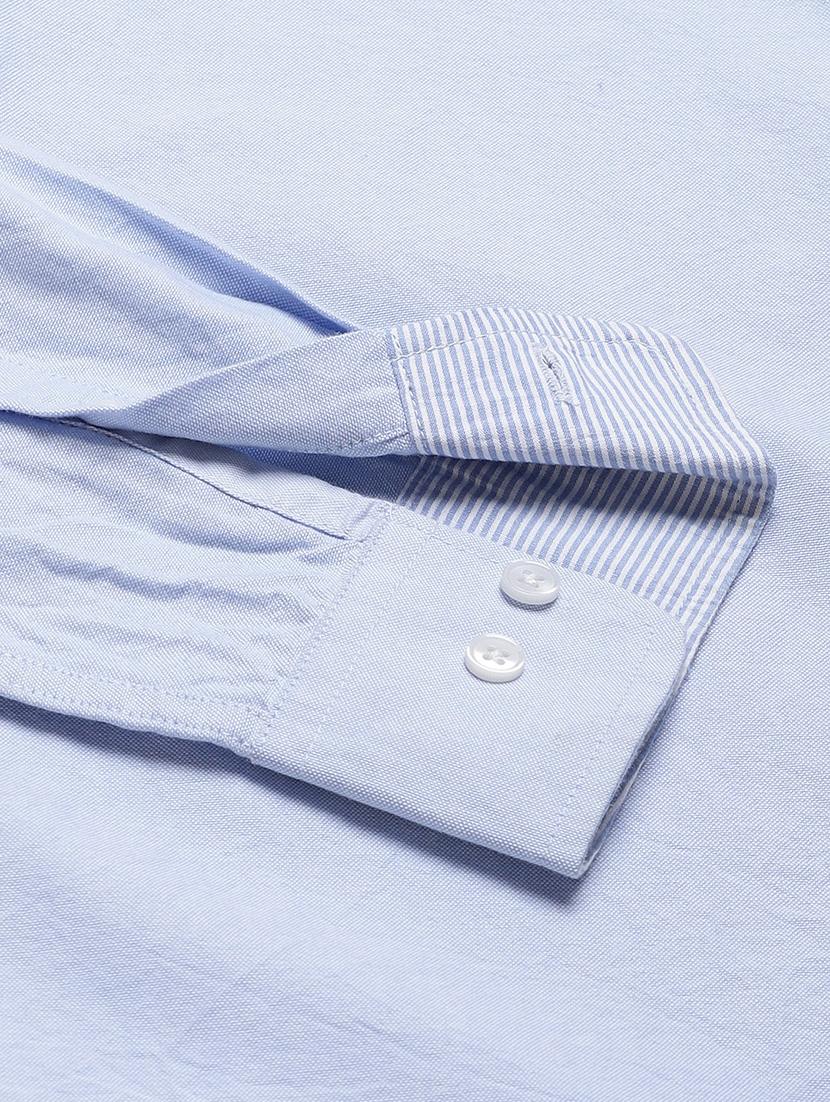 light blue solid casual shirt - 16959666 - Zoom Image - 6