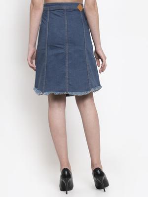 frayed hem denim skirt - 16959718 - Standard Image - 3
