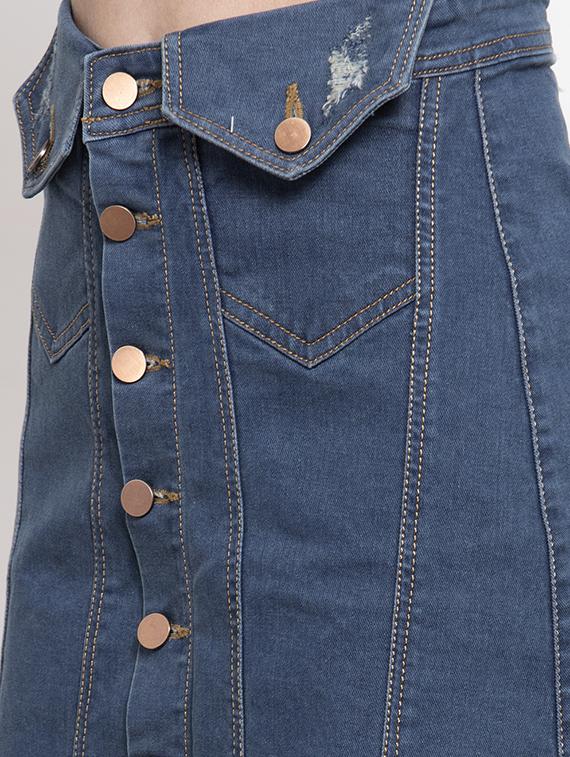 frayed hem denim skirt - 16959718 - Zoom Image - 5