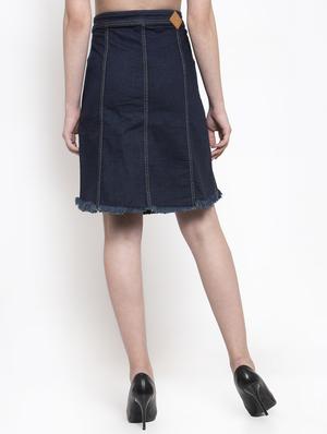 frayed hem denim skirt - 16959719 - Standard Image - 3