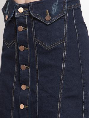 frayed hem denim skirt - 16959719 - Standard Image - 5