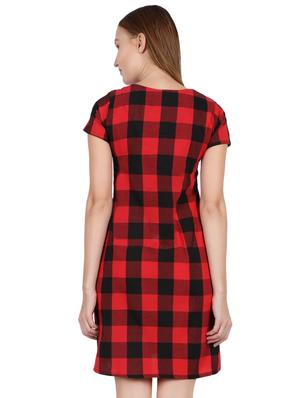 button-up checkered a-line dress - 16959747 - Standard Image - 3
