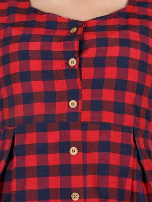button-up checkered a-line dress - 16959748 - Standard Image - 5